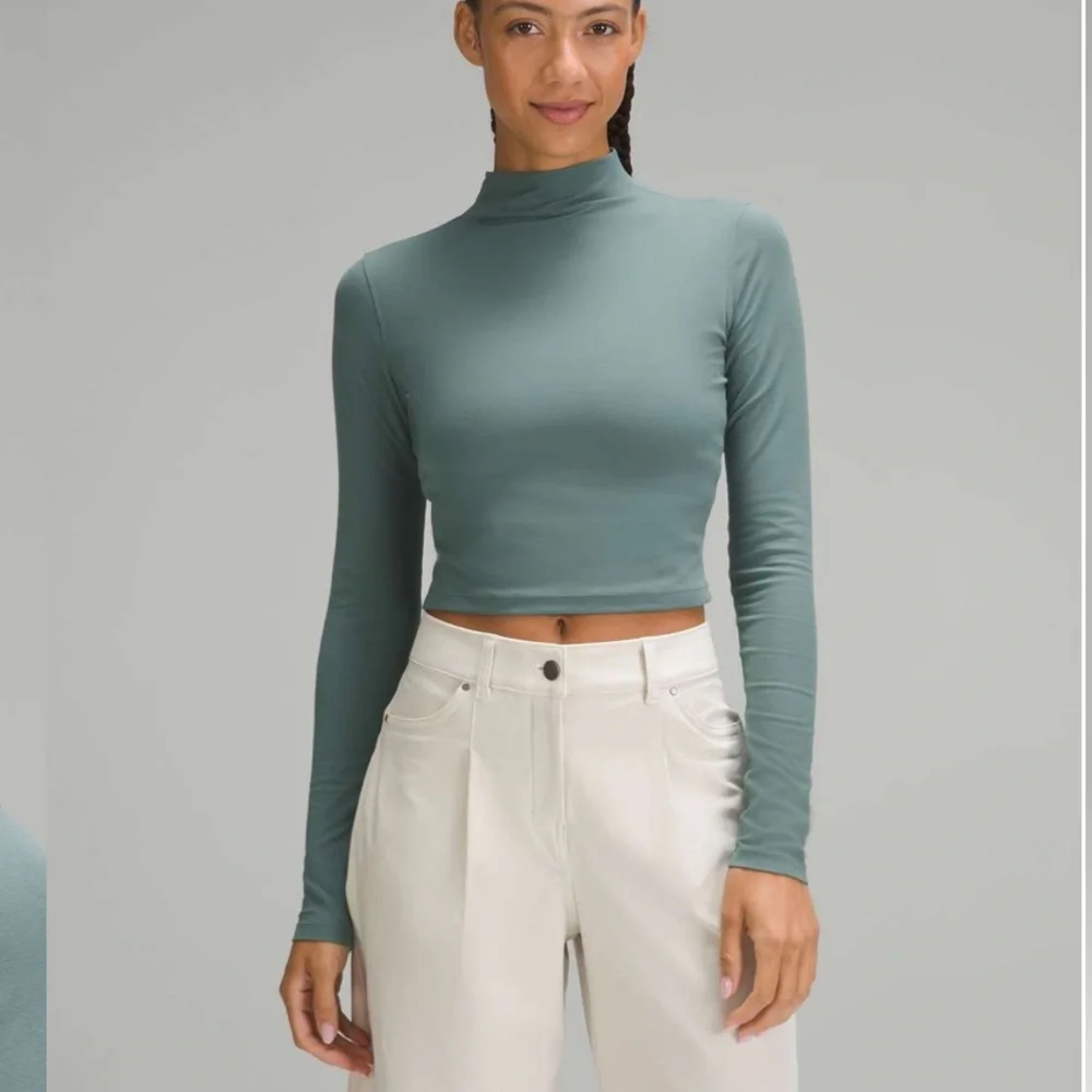 Lululemon All Aligned Mock-Neck Long-Sleeve Shirt Medium‎ Forest Green Size 10